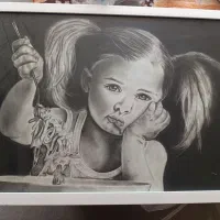 تابلو نقاشی سیاه قلم