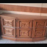 بوفه دو تیکه چوب گردو قدیمی