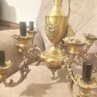 لوستر برنز اصل قدیمی و سنگین ۵شاخه ۱۰ شعله(تکی)