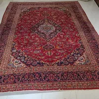 فرش۱۴ متری دستبافت کارکرده لاکی کاشان دست دوم