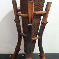 گلدان با پایه جنس بامبو اصل قدیمی تایلندی