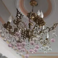 یک جفت لوستر برونزی سالم و۸شاخه ای