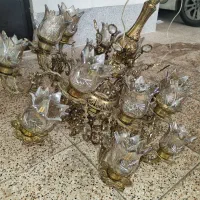 لوستر تمام برنجی ۱۶ شعله
