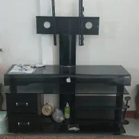 میز تلویزیون شیشه ای با پایه تلویزیون
