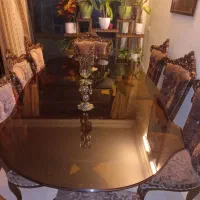 میز غذاخوری ۸ نفره با ۸ تا صندلی