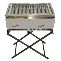 کباب پز منقل باربیکیو آکماز۱۰شعله دوشیر تمام استیل