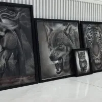 طراحی چهره سیاه قلم