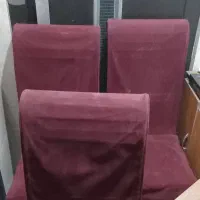 صندلی مخمل زرشکی ۴عدد