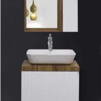 روشویی کابینتی ۶۰×۴۰ PVC با آینه باکس