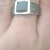 انگشتر نقره با سنگ عقیق مشکی 6/300