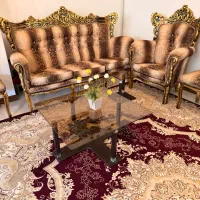مبل ۹ نفره  تمام چوب بامیز عسلی درحدنو حمل رایگان