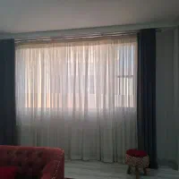دو عدد پرده مینیمال  ترکیبی مخمل و حریر