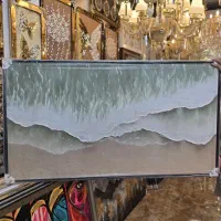 تابلو نقاشی مدل گل افروز رنگ بژ