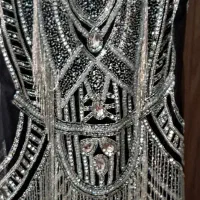 لباس شب عربی طرح ملکه پنل دار