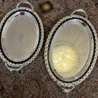 سینی پذیرایی استیل ۲ عددی برند opalina اماراتی