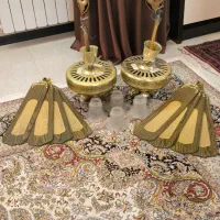پنکه سقفی چهارپره لوستری چوبی لوکس