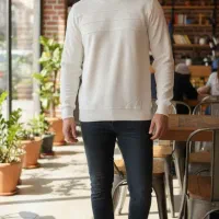 بلوز یقه گرد مردانه طرح کبریتی