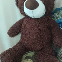 خرس پنبه ای قهوه‌ای سفید بزرگ