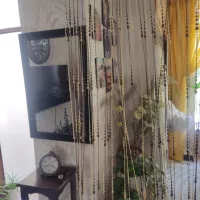 پرده فانتزی کرم قهوه ای