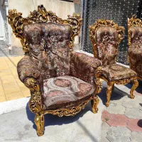 مبل سلطنتی تمام چوب 9نفره با جلومبلی