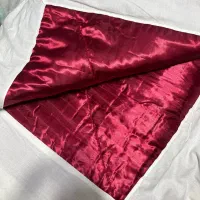 لحاف پشمی دور دوزی دستی با پارچه ی ساتن
