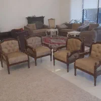 مبلهای مینی مال فرانسوی دسته چوبی