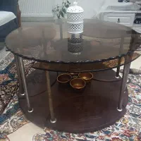 میز عسلی شیشه ای