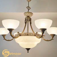 ست ۸ تیکه لوسترهای تمام برنز مجلل باحباب یدک