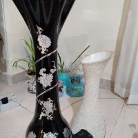 گلدان شیشه آیی قدیمی