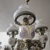 لوستر سه شاخه حباب دار قدیمی