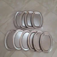 ۱۰ عدد سینی استیل قدیمی اصل در حد نو