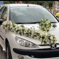 ماشین عروس،دسته گل عروس (گل فروشی لی لی رز)