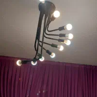 لوستر فلزی مشکی ۳ عدد