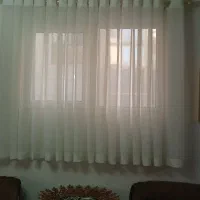 دو عدد پرده حریر پانچ شده سالم سالم