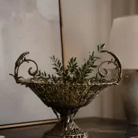 ست دکوری برنجی شیک  دوگلدان و میوه خوری