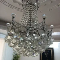 لوستر ۸ شاخه کریستالی و دیوار کوب (در حد نو)