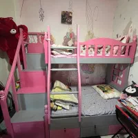 تخت دو طبقه به همراه تشک طبی کودک