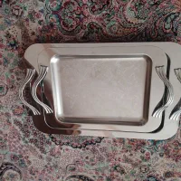 سینی استیل مستطیل بزرگ و متوسط