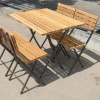 میز صندلی تاشو چوبی
