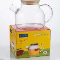 قوری پیرکس درچوبی