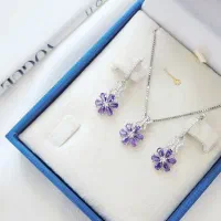 نیم ست بابونه نقره کارگاه نقره سازی رضازاده کد3470