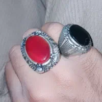 دوتا انگشتر عقیق یمانی