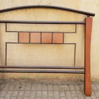تخت خواب فلزی چوبی یک نفره مارک توکا با تشک رویال