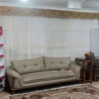 پرده جنس حریر طرح دار همراه کتیبه