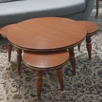 میز جلو مبلی با ۳ عسلی چوب راش در حد نو نو