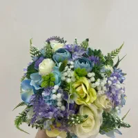 دسته گل عروس با گلهای مصنوعی خارجی