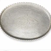 سینی مسی آبکاری سفید کرمان، قلم‌کاری سنتی