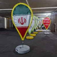 چاپ پرچم ساحلی بادبانی تشریفاتاستند متحرک ماکت