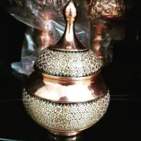 قندان مس و خاتم ۱۷ سانتی