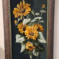 تابلو فرش دست بافت نخ وابریشم نقش برجسته